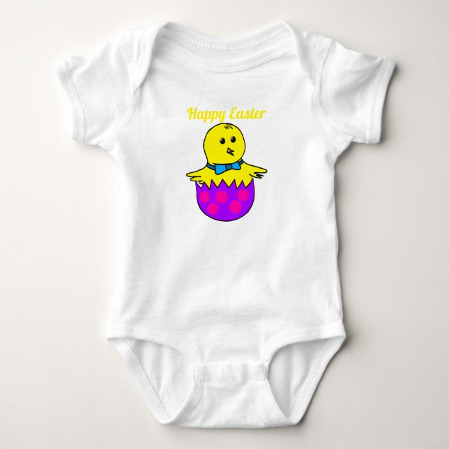 Body Para Bebé Traje de bebé de pollo de Pascua (Anverso)