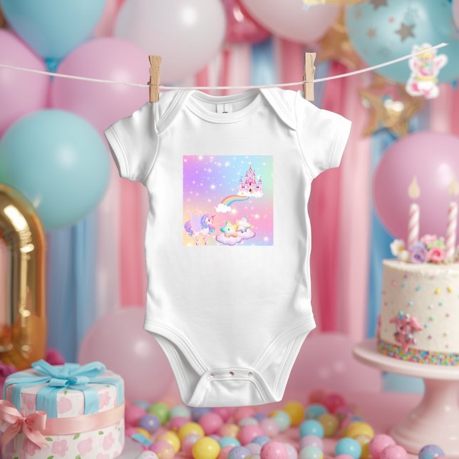 Body Para Bebé Traje de bebé de Princesa Unicornio Pastel (Subido por el creador)