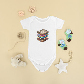 Body Para Bebé Traje de bebé de sándwich de helado adorable