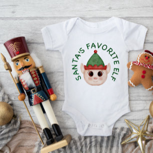 Body Para Bebé Traje de bebé de Santa's Elf favorito para Navidad