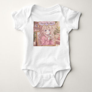 Body Para Bebé Traje de bebé de té de burbujas Kawaii Heartbeat
