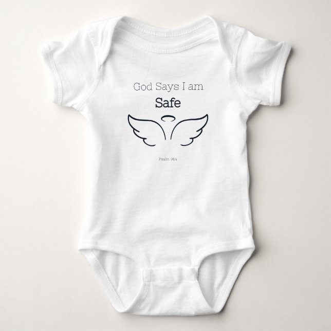 Body Para Bebé Traje de bebé Dios dice que estoy seguro (Anverso)
