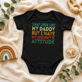 Body Para Bebé Traje de bebé divertido con actitud de papá y mamá
