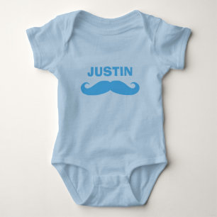 Body Para Bebé Traje de bebé divertido con bigote azul para infan