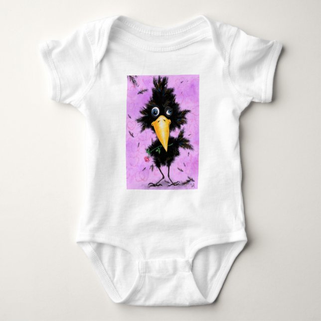 Body Para Bebé Traje de bebé divertido de pájaro (Anverso)