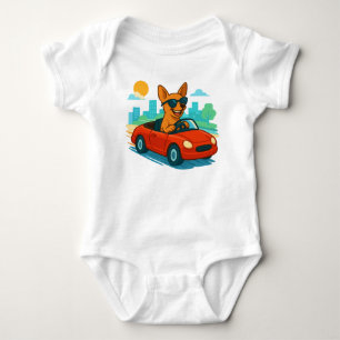 Body Para Bebé Traje de bebé divertido de perro conduciendo un co