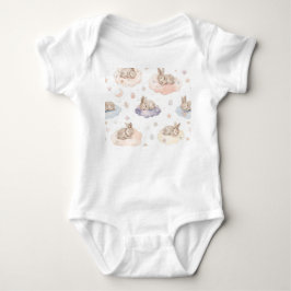Body Para Bebé Traje de bebé Dreamy Bunny Clouds | Conejo durmien