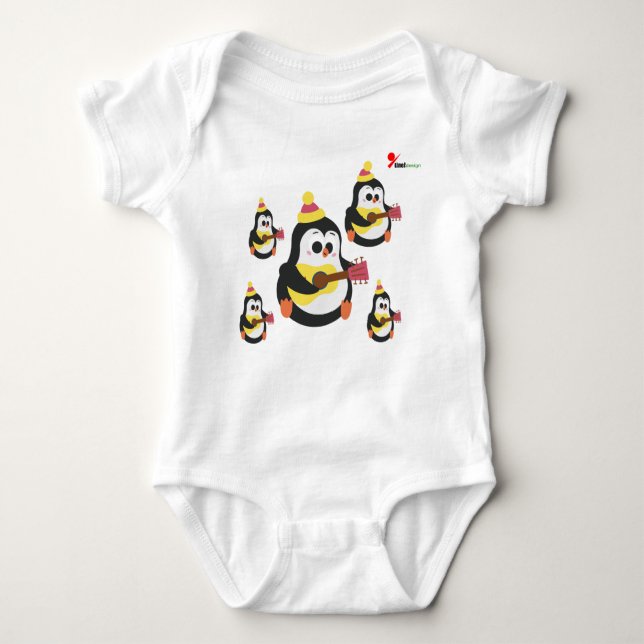 Body Para Bebé Traje de bebé dulce pingüino (Anverso)