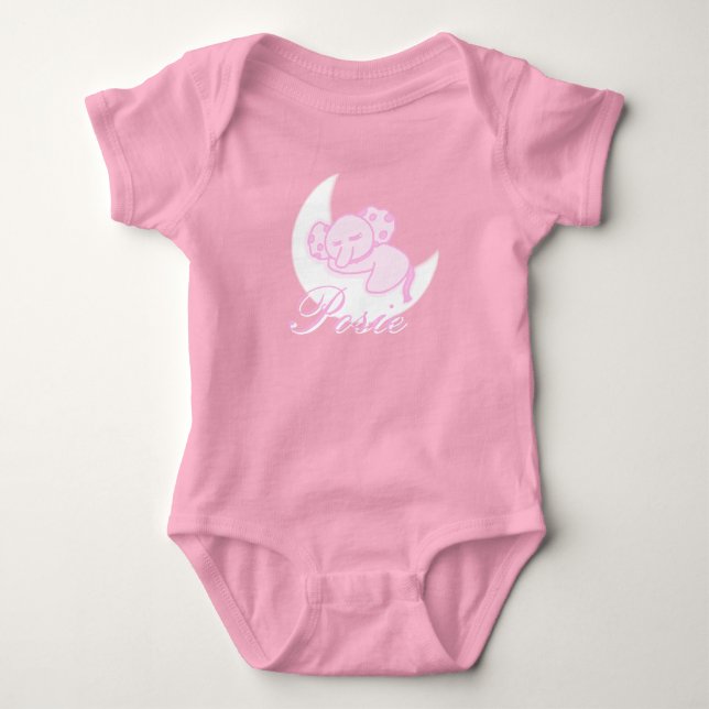 Body Para Bebé Traje de bebé elefante durmiendo personalizado (Anverso)