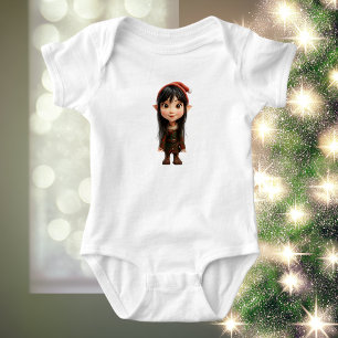 Body Para Bebé Traje de bebé Elfo de Navidad de niña traviesa