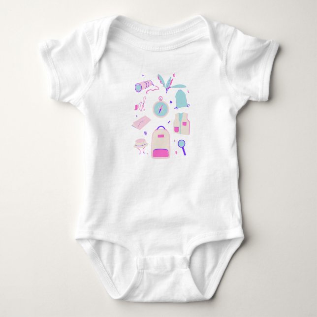 Body Para Bebé Traje de bebé explorador adorable (Anverso)