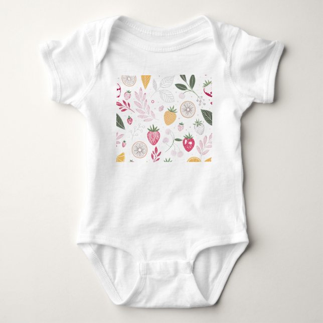 Body Para Bebé “Traje de bebé floral adorable” (Anverso)