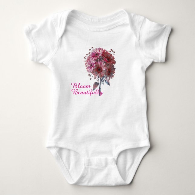 Body Para Bebé Traje de bebé floral Bloom Beautifully (Anverso)