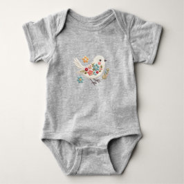 Body Para Bebé Traje de bebé floral Little White Bird