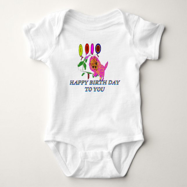 Body Para Bebé Traje de bebé gato cumpleaños mono (Anverso)