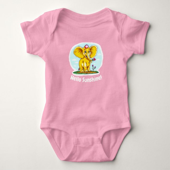 Body Para Bebé Traje de bebé lindo – Hola Sol & Elefante (Anverso)