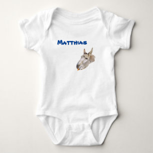 Body Para Bebé Traje de bebé Matthias nombre con un burro