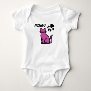 Body Para Bebé Traje de bebé “MIAOU” gato rosa lindo