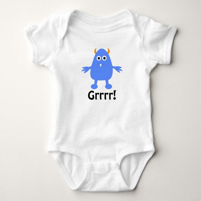 Body Para Bebé Traje de bebé monstruo azul (Anverso)