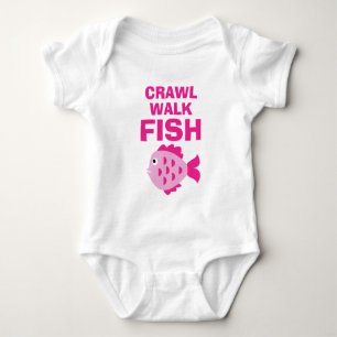 Body Para Bebé Traje de bebé niña divertido de pesca gatear camin