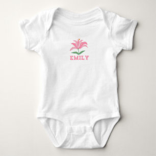 Body Para Bebé Traje de bebé niña Emily rosa flor de lirio