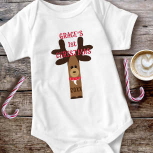 Body Para Bebé Traje de bebé niña linda reno primera Navidad