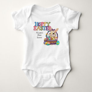 Body Para Bebé Traje de bebé niña para primera Pascua con nombre