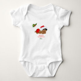 Body Para Bebé Traje de bebé niño con sombrero de Santa rojo para