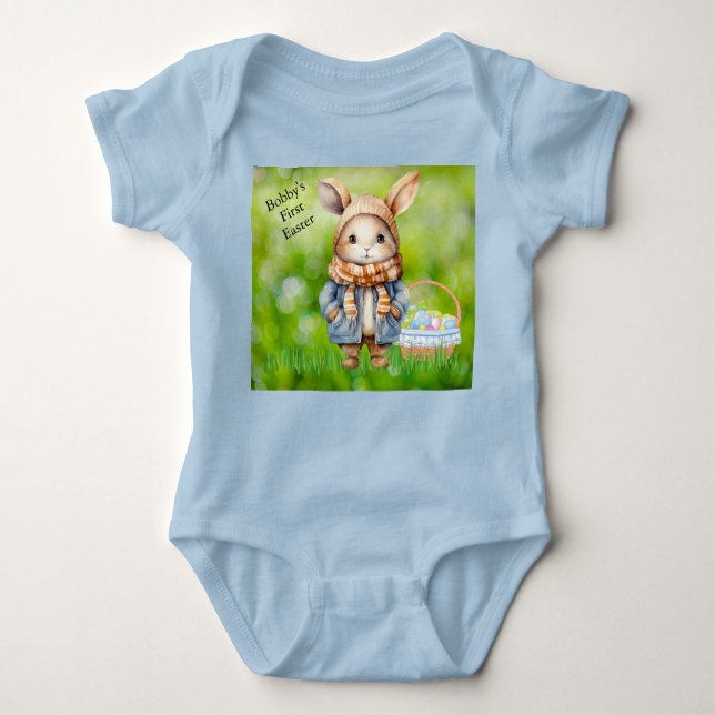 Body Para Bebé Traje de bebé niño para primera Pascua Agregar nom (Anverso)