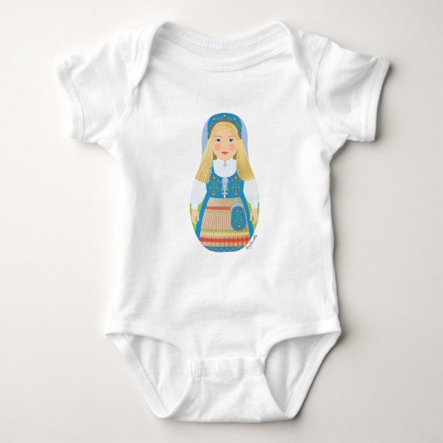 Body Para Bebé Traje de bebé para el noruego Matryoshka (Anverso)
