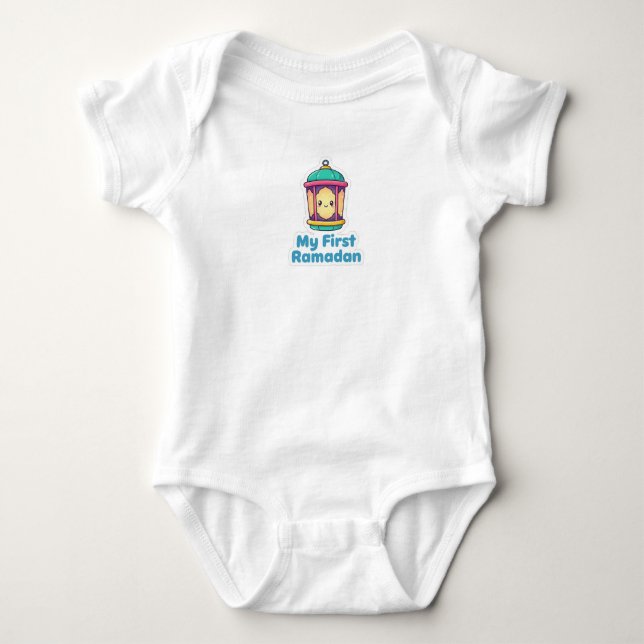 Body Para Bebé Traje de bebé para mi primer Ramadán con linterna  (Anverso)