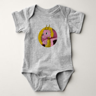 Body Para Bebé Traje de bebé para personalizados de dragón rosa