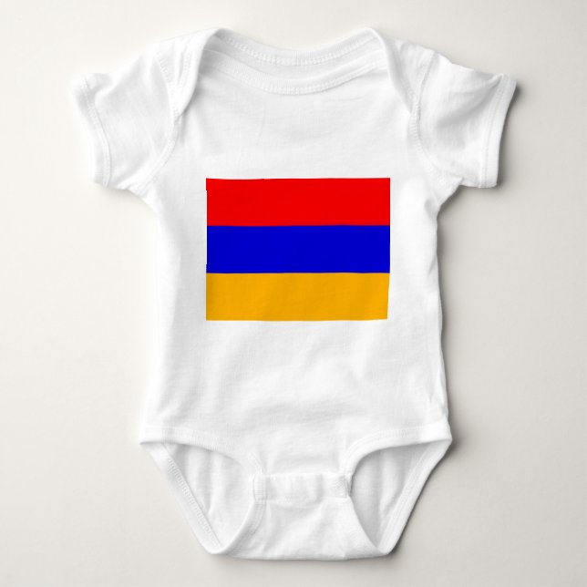 Body Para Bebé Traje de bebé patriótico con bandera Armenia (Anverso)
