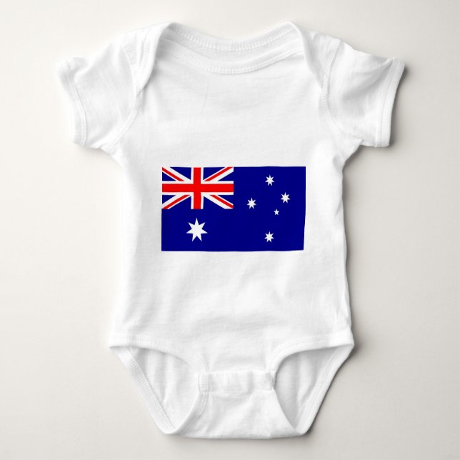 Body Para Bebé Traje de bebé patriótico con bandera Australia (Anverso)