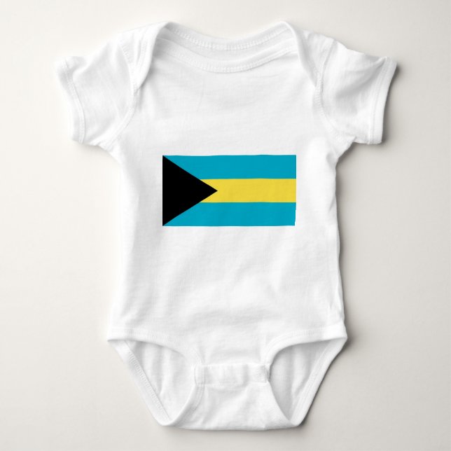 Body Para Bebé Traje de bebé patriótico con bandera Bahamas (Anverso)