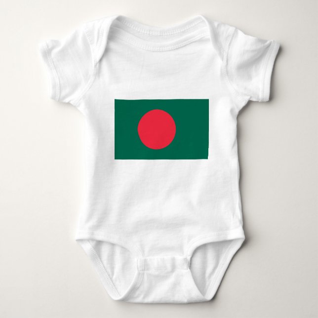Body Para Bebé Traje de bebé patriótico con bandera Bangladesh (Anverso)