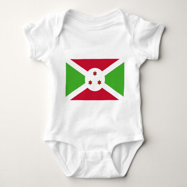 Body Para Bebé Traje de bebé patriótico con bandera Burundi (Anverso)