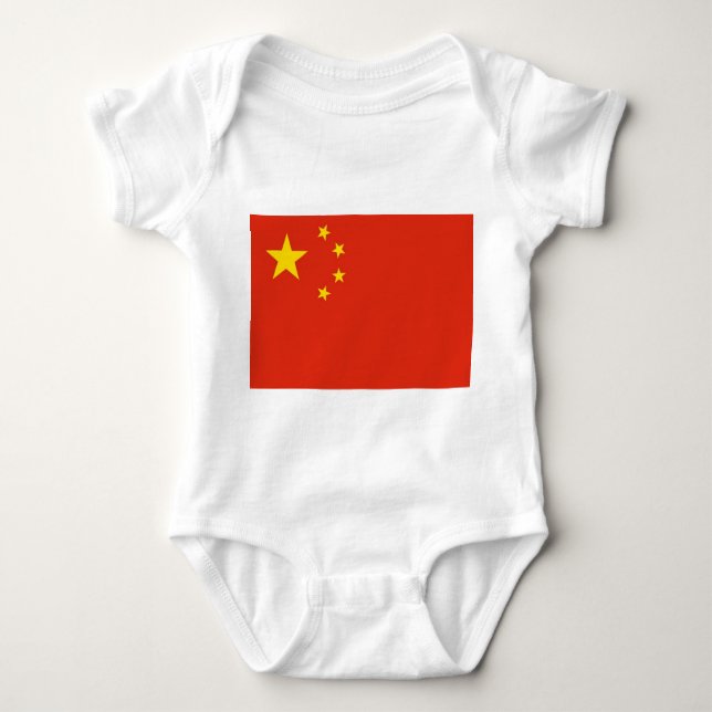 Body Para Bebé Traje de bebé patriótico con bandera China (Anverso)