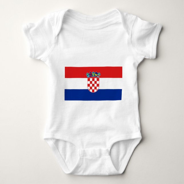 Body Para Bebé Traje de bebé patriótico con bandera Croacia (Anverso)