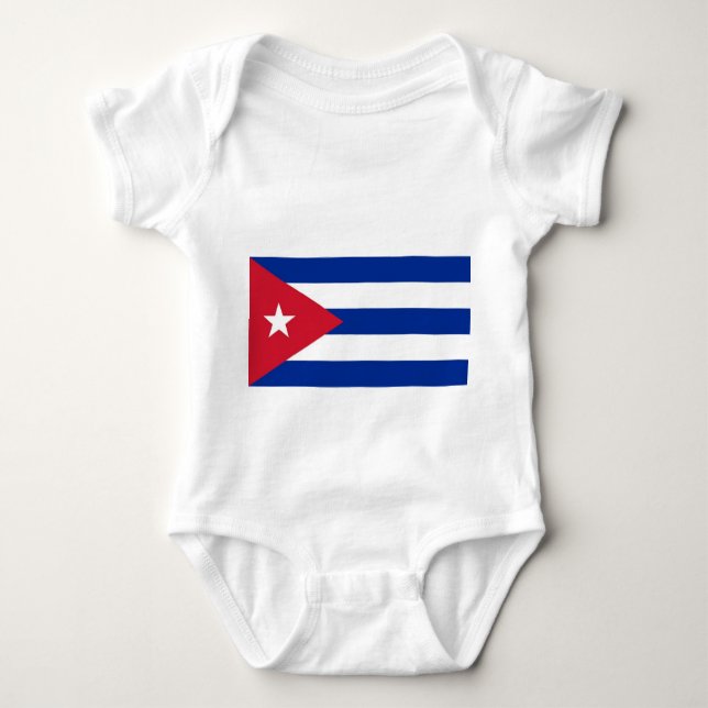 Body Para Bebé Traje de bebé patriótico con bandera Cuba (Anverso)