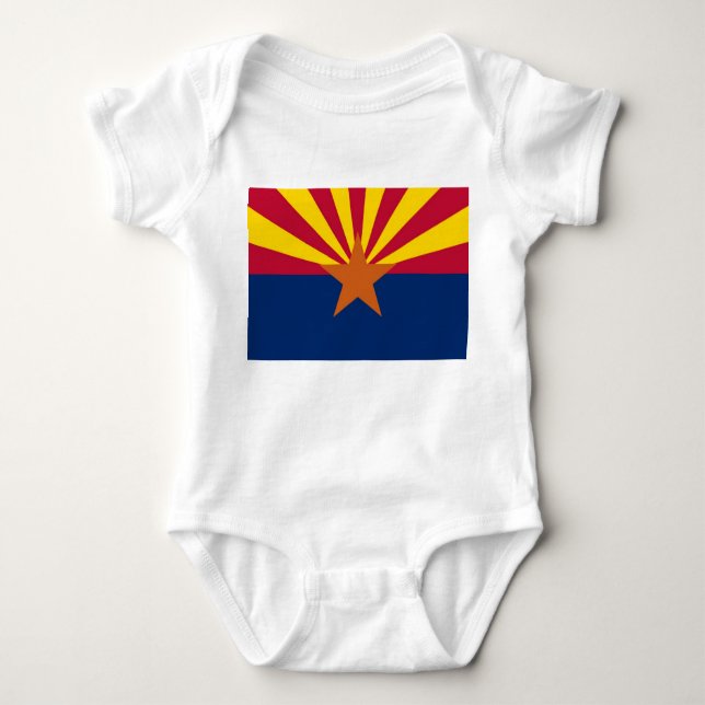Body Para Bebé Traje de bebé patriótico con bandera de Arizona, E (Anverso)