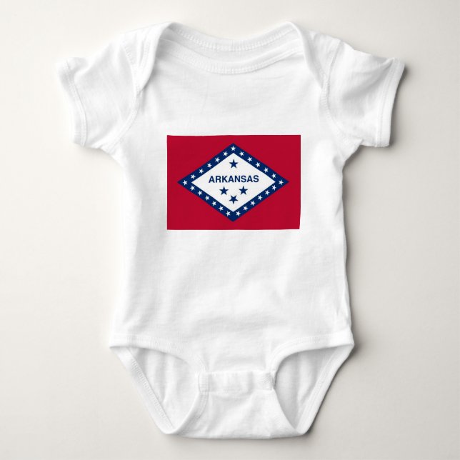 Body Para Bebé Traje de bebé patriótico con bandera de Arkansas,  (Anverso)