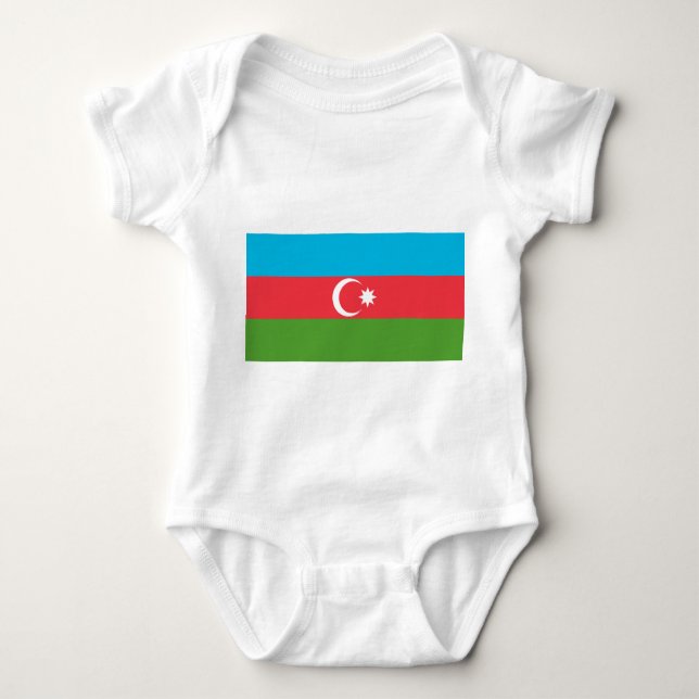 Body Para Bebé Traje de bebé patriótico con bandera de Azerbaiyán (Anverso)