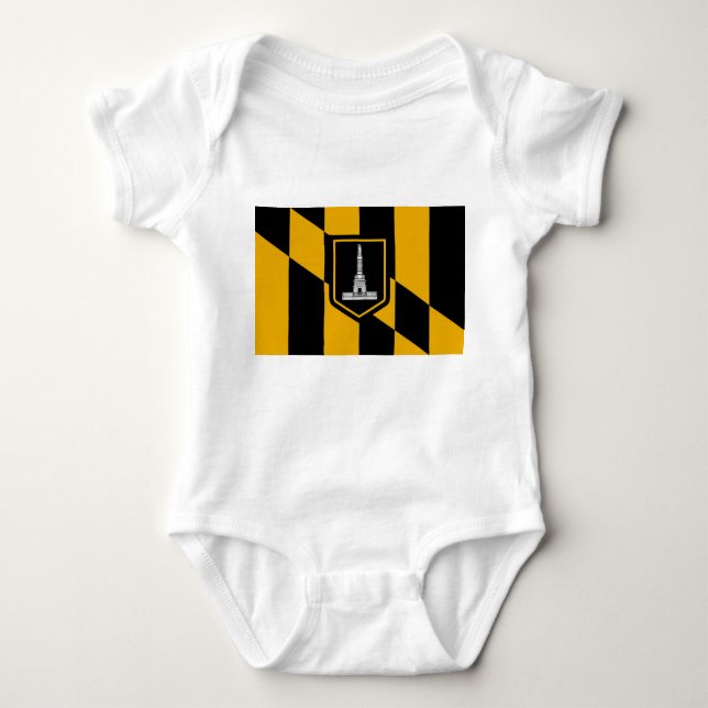 Body Para Bebé Traje de bebé patriótico con bandera de Baltimore  (Anverso)