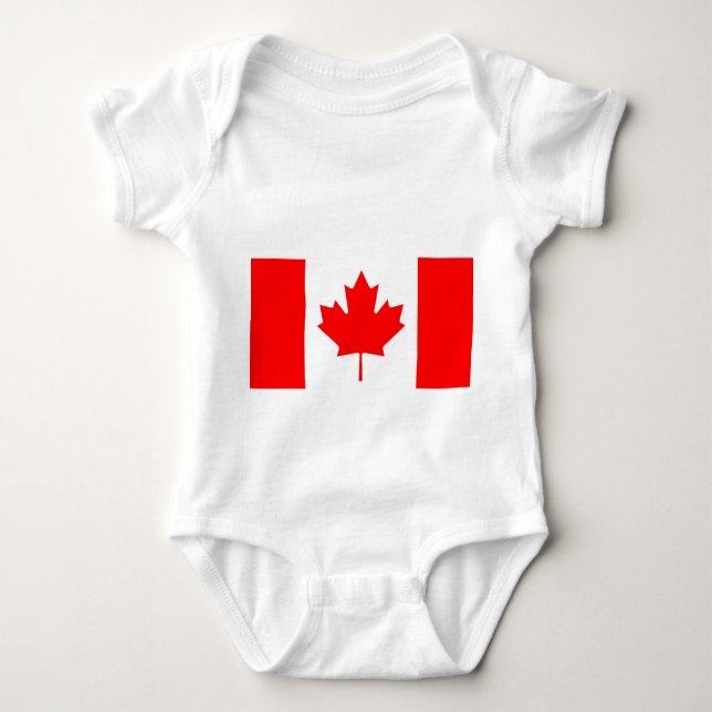 Body Para Bebé Traje de bebé patriótico con bandera de Canadá (Anverso)