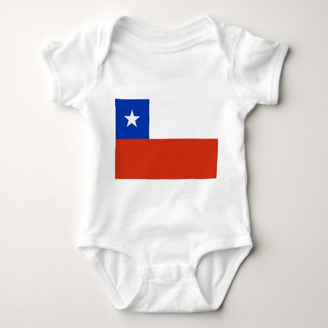 Body Para Bebé Traje de bebé patriótico con bandera de Chile (Anverso)