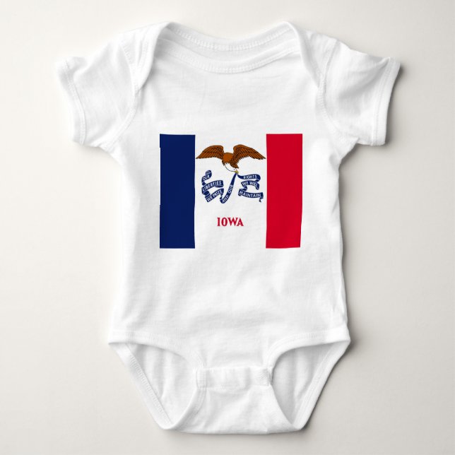 Body Para Bebé Traje de bebé patriótico con bandera de Iowa, Esta (Anverso)
