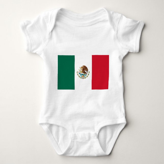 Body Para Bebé Traje de bebé patriótico con bandera de México (Anverso)