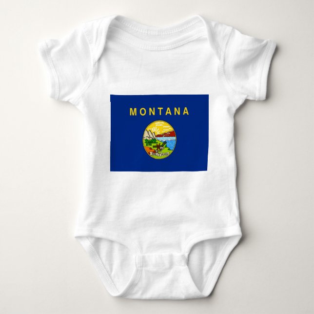 Body Para Bebé Traje de bebé patriótico con bandera de Montana (Anverso)