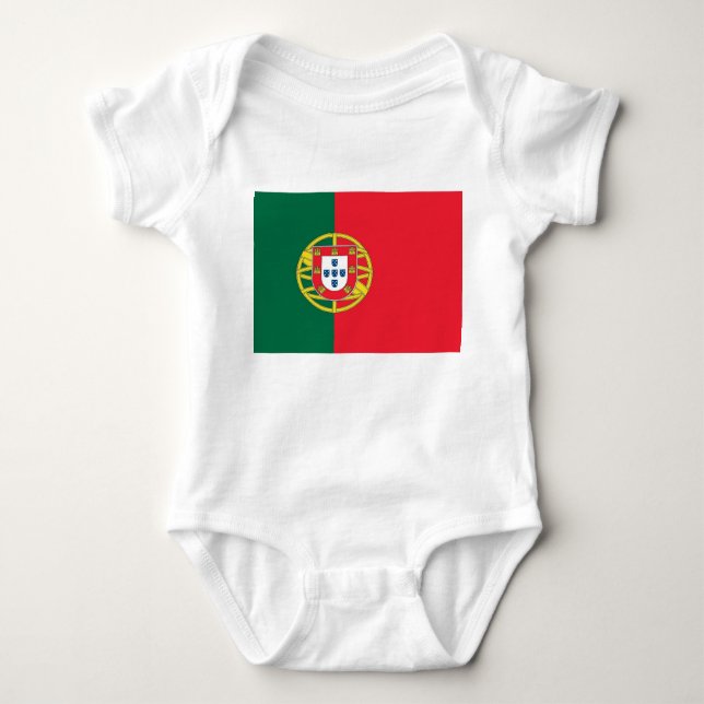 Body Para Bebé Traje de bebé patriótico con bandera de Portugal (Anverso)